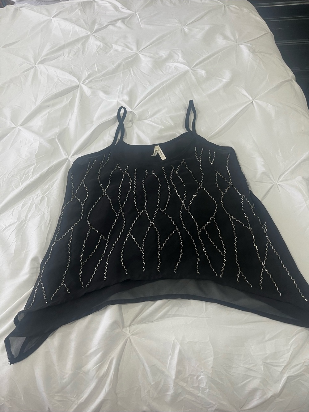 Live 4 Truth Black Beaded Spaghetti Strap Camisole